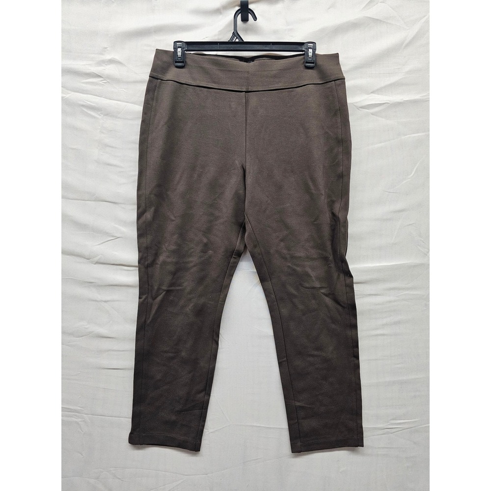 Express Womens High Rise Ponte Pants Brown Rayon Blend Casual Size XL